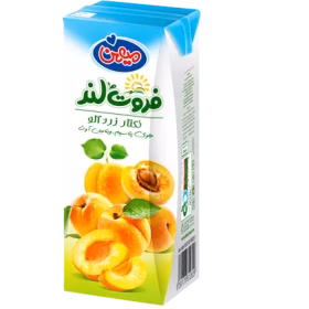 آبمیوه " نکتار زردآلو " فروت لند - ( پاکتی ) حاوی پوره زرد آلو ( 200 سی سی )