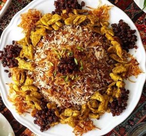 رشته پلو با مرغ
