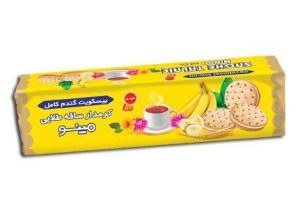 بیسکویت ساقه طلایی مینو گندم کامل کرمدار موز 192 گرم