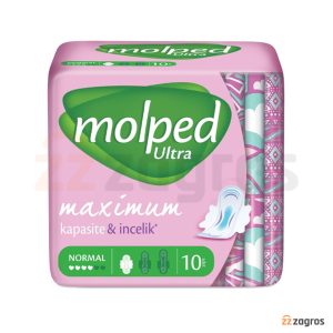 نوار بهداشتی مولپد مدل ultra سایز نرمال بسته 10 عددی